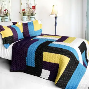 Photo of Colors Quartet - 3PC Vermicelli - Quilted Patchwork Quilt Set (Full/Queen Size)