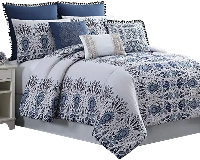 Constan?a 8 Piece King Comforter Set with Floral Print The Urban Port Photo 1
