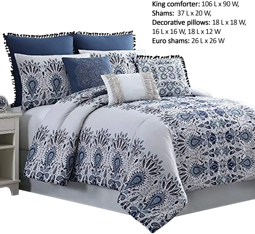 Constan?a 8 Piece King Comforter Set with Floral Print The Urban Port Photo 2
