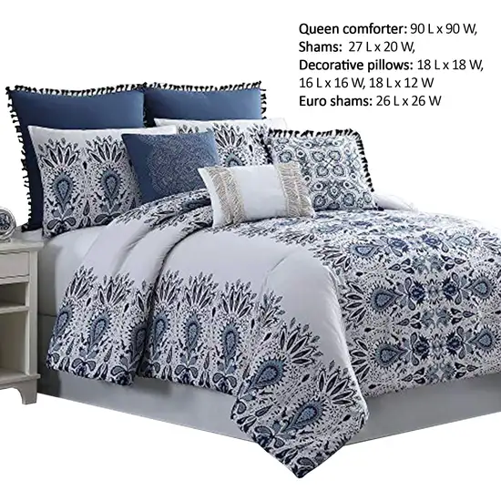 Constanta 8 Piece Queen Comforter Set with Floral Print The Urban Port Photo 2