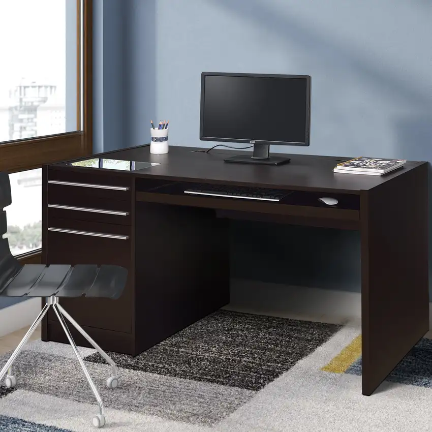 Contemporary Connect IT Computer Desk, Brown Photo 6