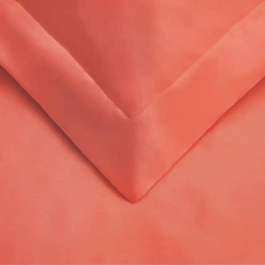 Coral  Cotton Blend 300 Thread Count Washable Duvet Cover Set Photo 3