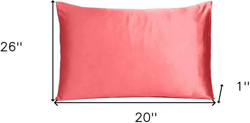Coral Dreamy Set Of 2 Silky Satin Standard Pillowcases Photo 8