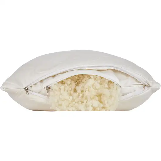 Cotton Wool Hypoallergenic Ergonomic Standard Size Bed Pillow Photo 3