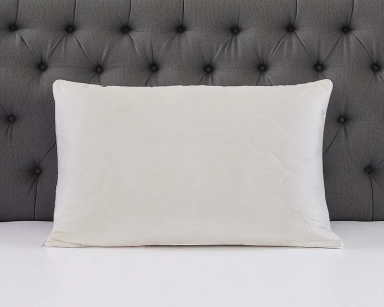 Cotton Wool Hypoallergenic Queen Size Bed Pillow Photo 1