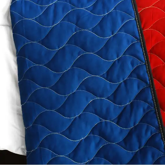 Crazy Boxes - A -  Vermicelli-Quilted Patchwork Geometric Quilt Set Full/Queen Photo 3