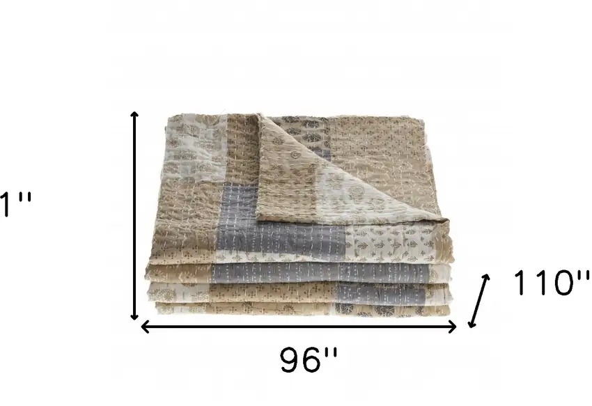 Cream Knitted Cotton Geometric Throw Photo 6