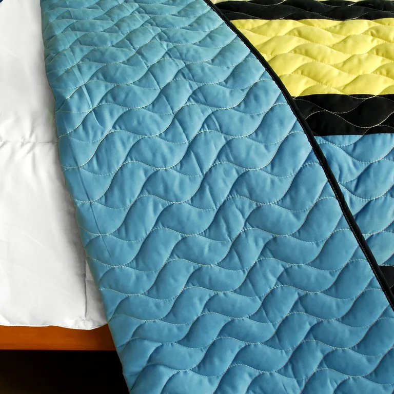Cuckoo's Calling - 3PC Vermicelli-Quilted Patchwork Quilt Set (Full/Queen Size) Photo 2