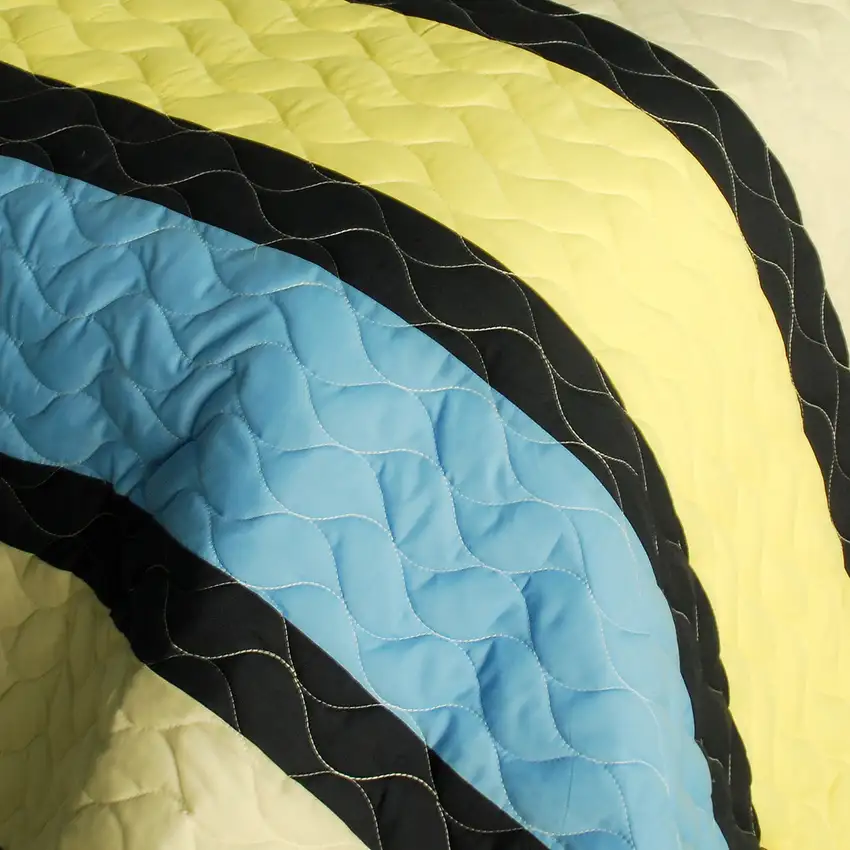Cuckoo's Calling -  3PC Vermicelli-Quilted Patchwork Quilt Set (Full/Queen Size) Photo 4