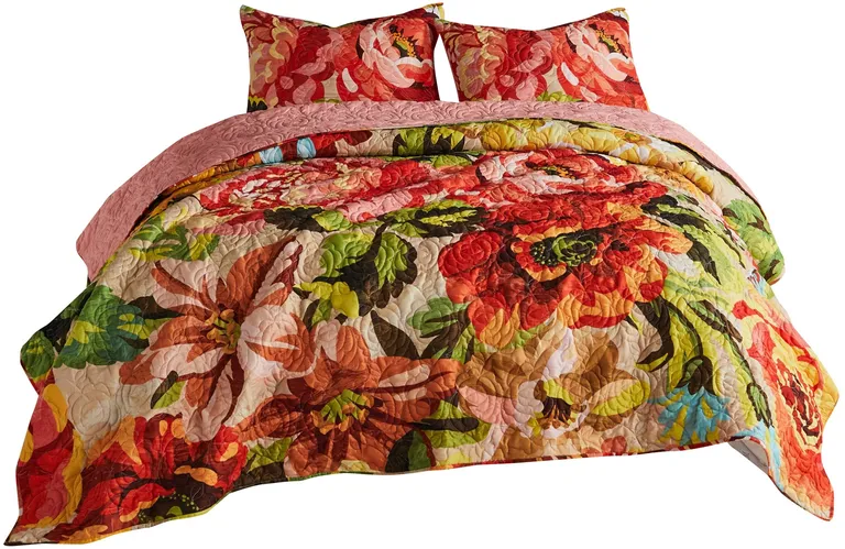 Dahl 3 Piece Queen Quilt Set, 2 Pillow Shams, Polyester Fill Photo 4