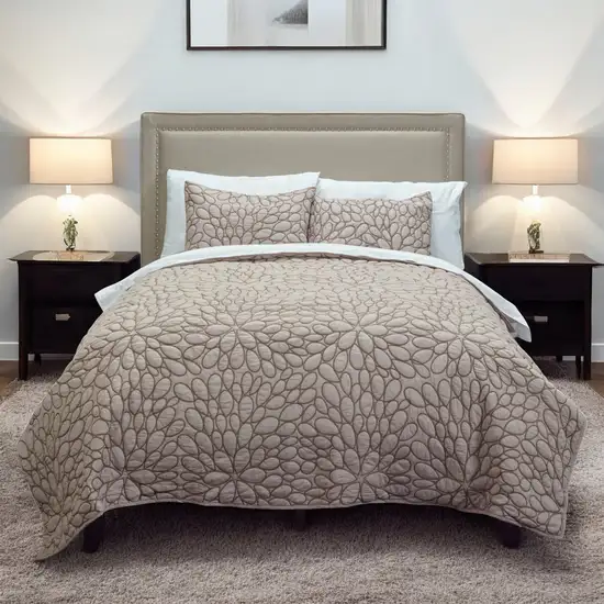 Dark Blush Queen 100% Cotton 300 Thread Count Machine Washable Down Alternative Comforter Photo 1
