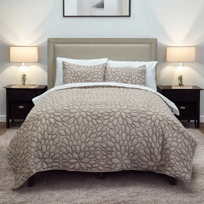 Dark Blush Queen 100% Cotton 300 Thread Count Machine Washable Down Alternative Comforter Photo 1
