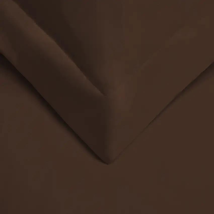 Dark Brown  Cotton Blend 400 Thread Count Washable Duvet Cover Set Photo 5