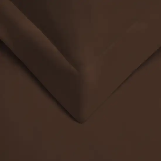 Dark Brown Queen Cotton Blend 300 Thread Count Washable Duvet Cover Set Photo 5