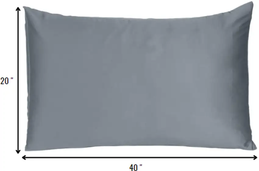 Dark Gray Dreamy Set Of 2 Silky Satin King Pillowcases Photo 8