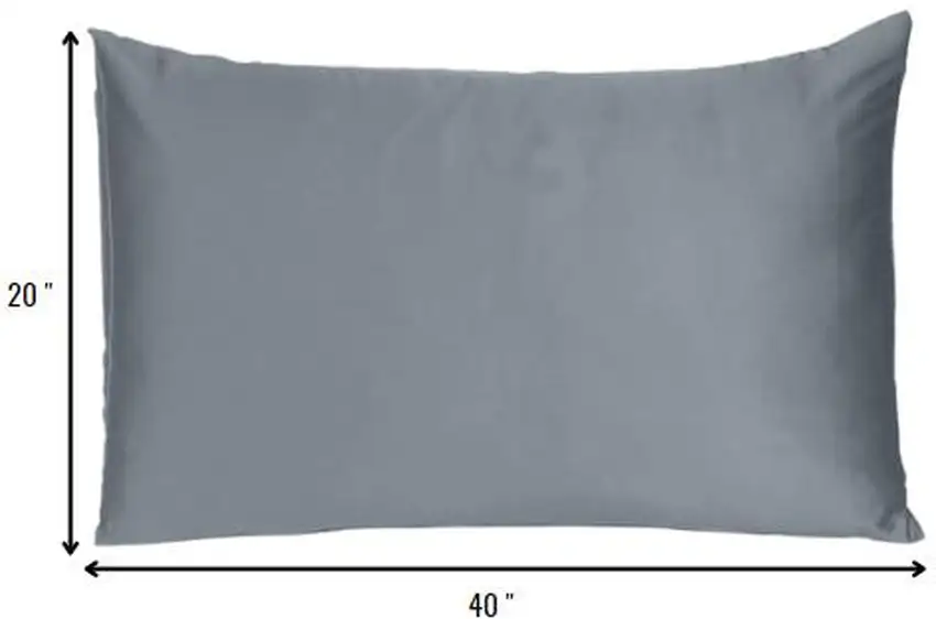 Dark Gray Dreamy Set Of 2 Silky Satin King Pillowcases Photo 8