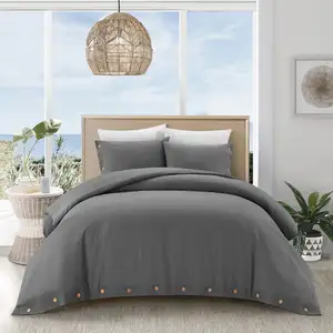 Photo of Dark Slate Gray King 100% Cotton 180 Thread Count Washable Duvet Cover Set
