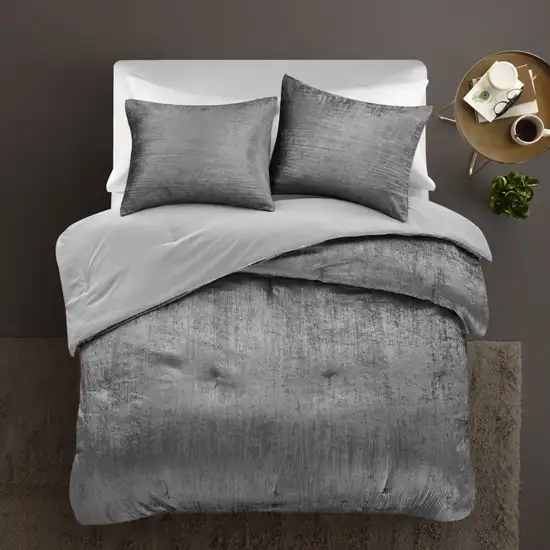 Dark Slate Gray Queen Polyester 180 Thread Count Washable Down Comforter Set Photo 5
