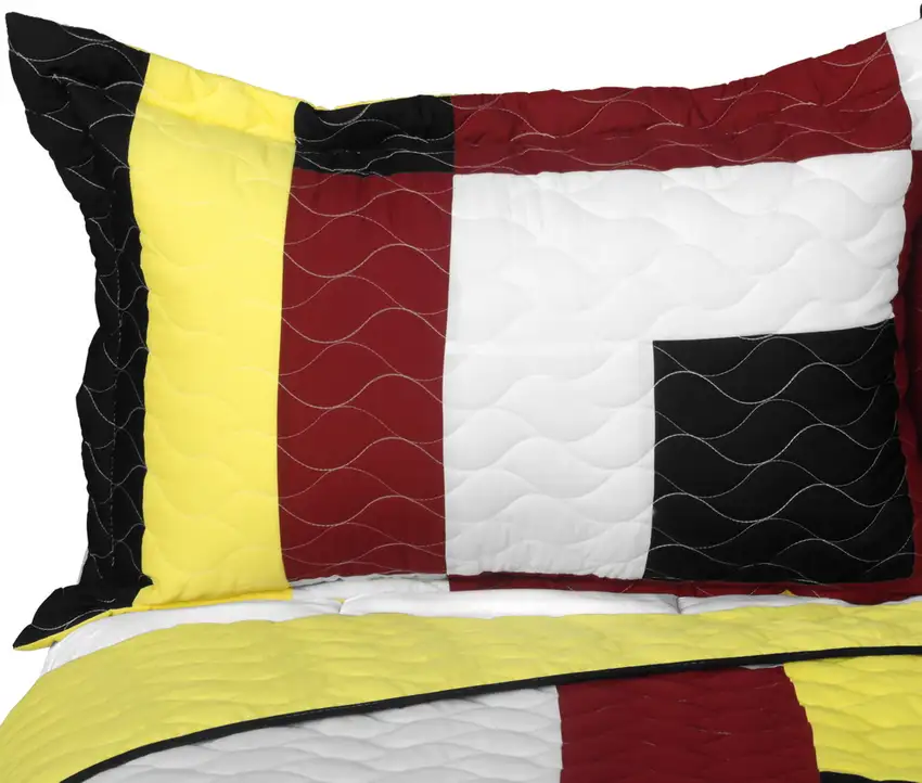 Dawn and Sunset -  Brand New Vermicelli-Quilted Patchwork Quilt Set Full/Queen Photo 3