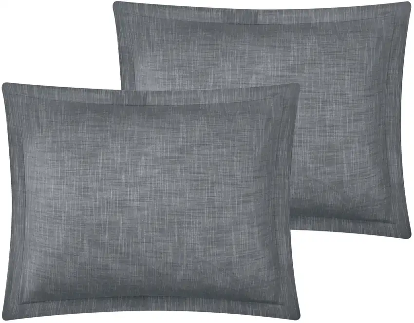 Denim Blue King 100% Cotton 140 Thread Count Washable Down Comforter Set Photo 5