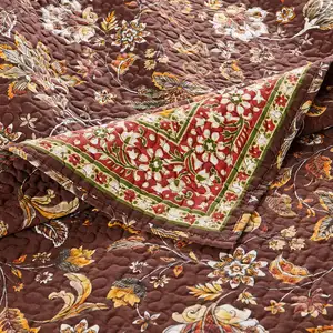 Photo of Dill 2 Piece Twin Quilt Set, Bohemian, Jacobean Floral Print