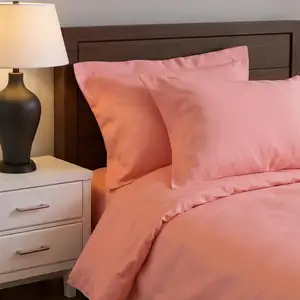 Photo of Dusty Rose King Cotton Washable Duvet Cover Set With Two Shams