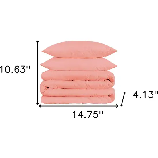 Dusty Rose Queen Cotton Blend 1500 Thread Count Washable Duvet Cover Set Photo 6