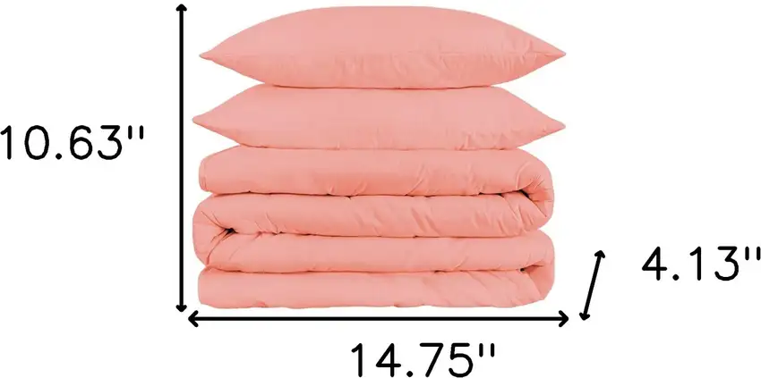 Dusty Rose Queen Cotton Blend 1500 Thread Count Washable Duvet Cover Set Photo 6