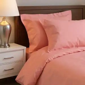 Photo of Dusty Rose Queen Cotton Washable Duvet Cover Set With Two Shams