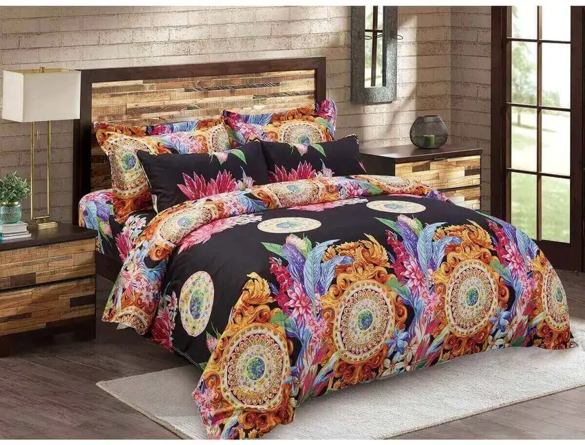 Duvet Cover Set, Queen size Floral Bedding, Dolce Mela - Ecstasy DM712Q Photo 1