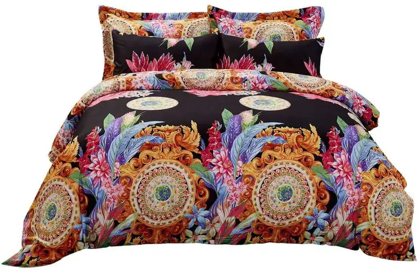 Duvet Cover Set, Queen size Floral Bedding, Dolce Mela - Ecstasy DM712Q Photo 3