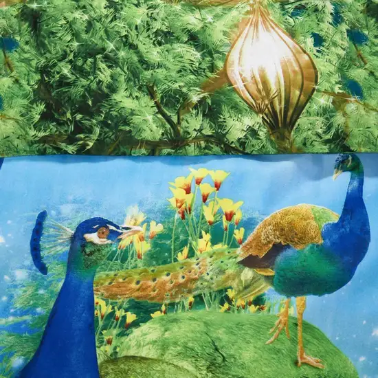 Duvet Cover Set, Queen size Pictorial Bedding, Dolce Mela - Peafowl DM704Q Photo 2