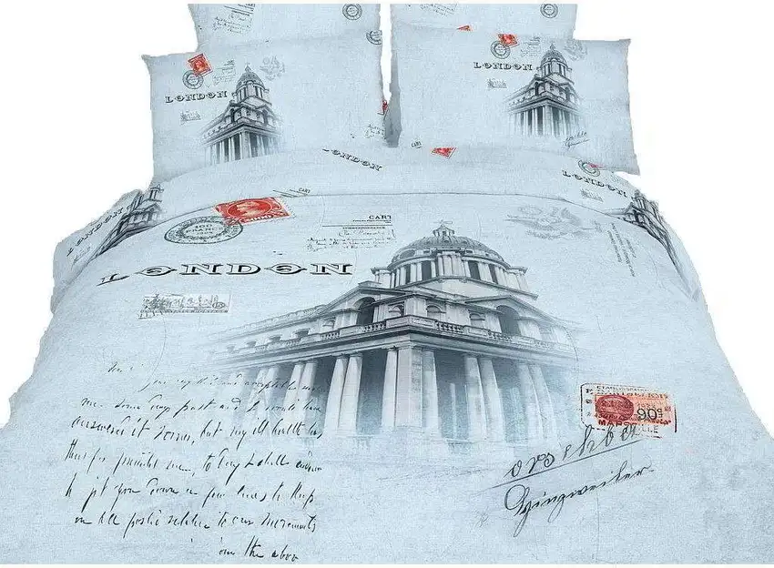 King Size Duvet Cover Sheets Set, London Photo 1