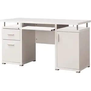 Photo of Elegant white Computer desk with efficient Storage