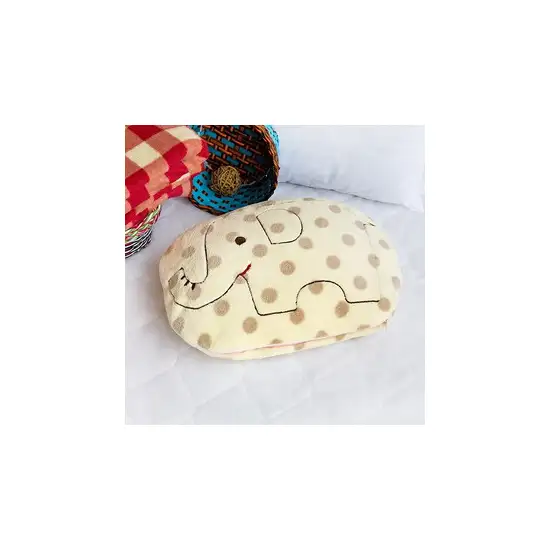 Elephant -  Coral Fleece Throw Blanket Pillow Cushion / Travel Pillow Blanket (30.3 by 44.1 inches) Photo 2