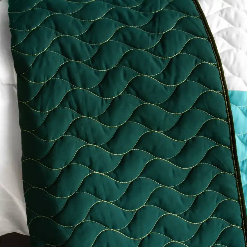 Elissa Love -  Vermicelli-Quilted Patchwork Geometric Quilt Set Full/Queen Photo 3