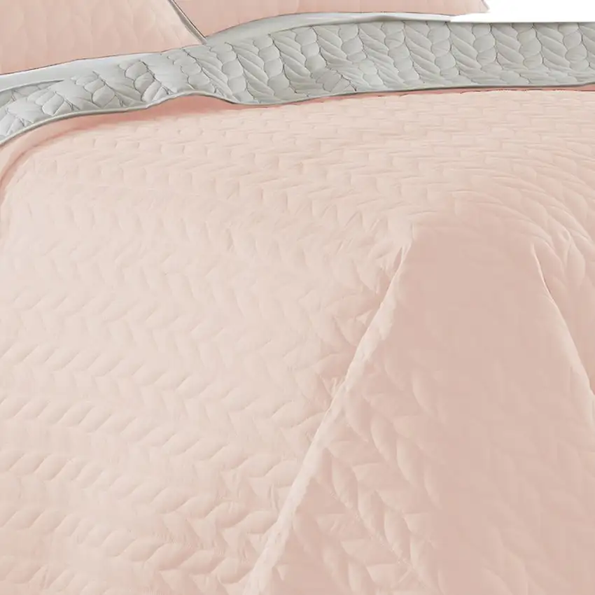 Eva 3 Piece King Microfiber Reversible Coverlet Set, Quilted Photo 3