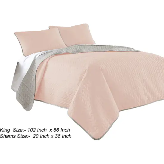 Eva 3 Piece King Microfiber Reversible Coverlet Set, Quilted Photo 5