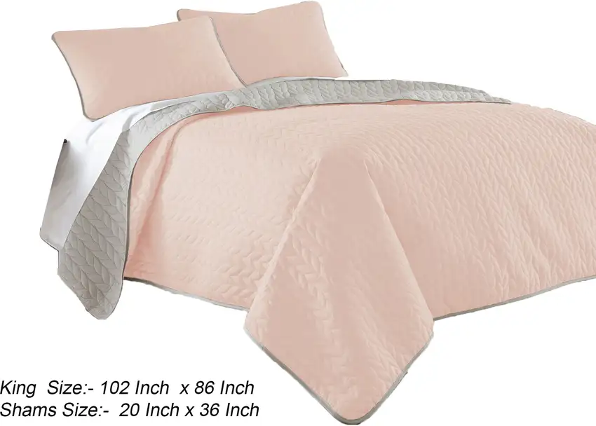 Eva 3 Piece King Microfiber Reversible Coverlet Set, Quilted Photo 5