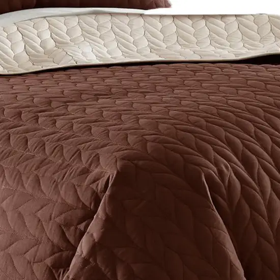 Eva 3 Piece King Microfiber Reversible Coverlet Set, Quilted Photo 3