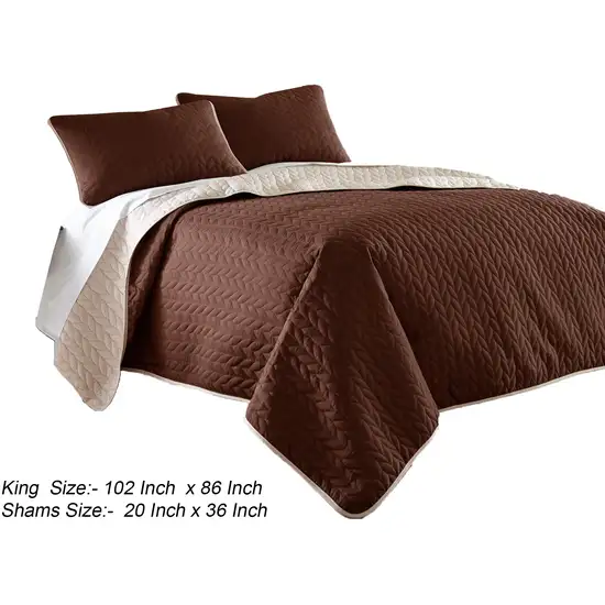 Eva 3 Piece King Microfiber Reversible Coverlet Set, Quilted Photo 5