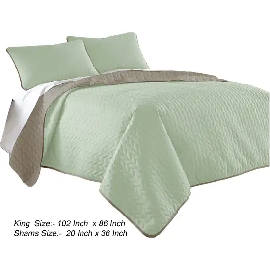 Eva 3 Piece King Microfiber Reversible Coverlet Set Quilted Photo 5