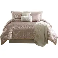 Photo of Eve 10 Piece Full Size Poly Velvet Comforter Set, Foil Pattern