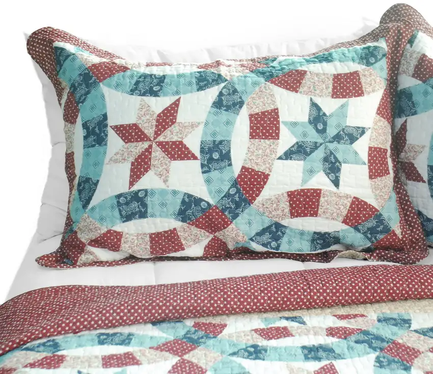 Falling Snow -  3PC Cotton Vermicelli-Quilted Printed Quilt Set (Full/Queen Size) Photo 5