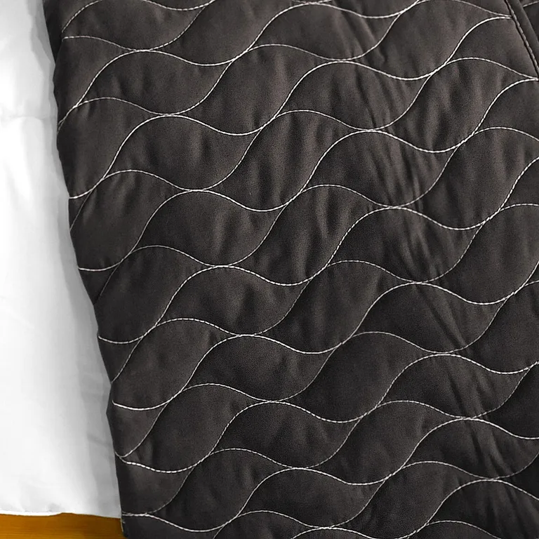 Fatal Attraction-2 - Vermicelli-Quilted Patchwork Plaid Quilt Set Twin Photo 3