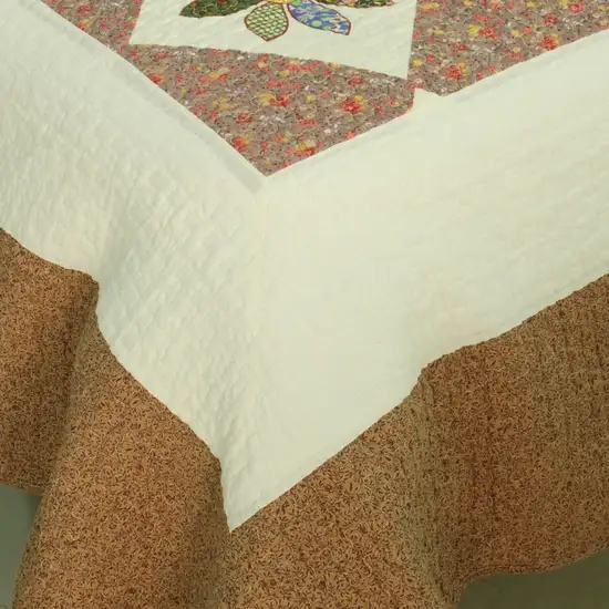 Fields Of Fortune -  100% Cotton 3PC Vermicelli-Quilted Patchwork Quilt Set (Full/Queen Size) Photo 5