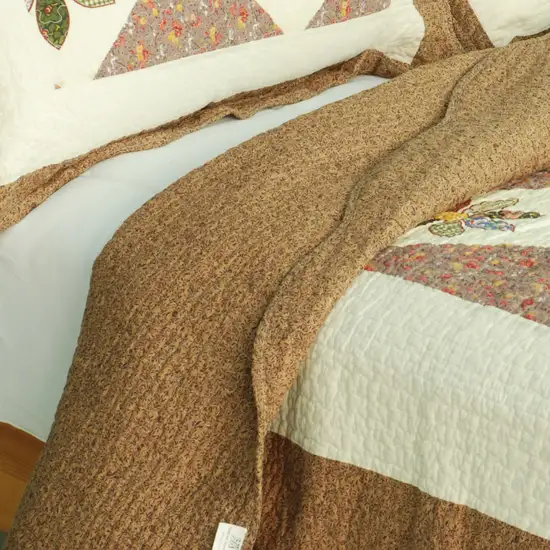 Fields Of Fortune -  100% Cotton 3PC Vermicelli-Quilted Patchwork Quilt Set (Full/Queen Size) Photo 4