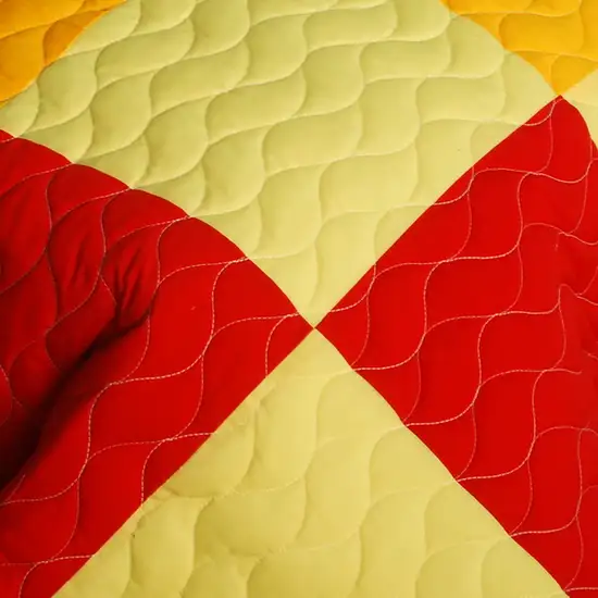 Football Glory -  3PC Vermicelli-Quilted Patchwork Quilt Set (Full/Queen Size) Photo 4