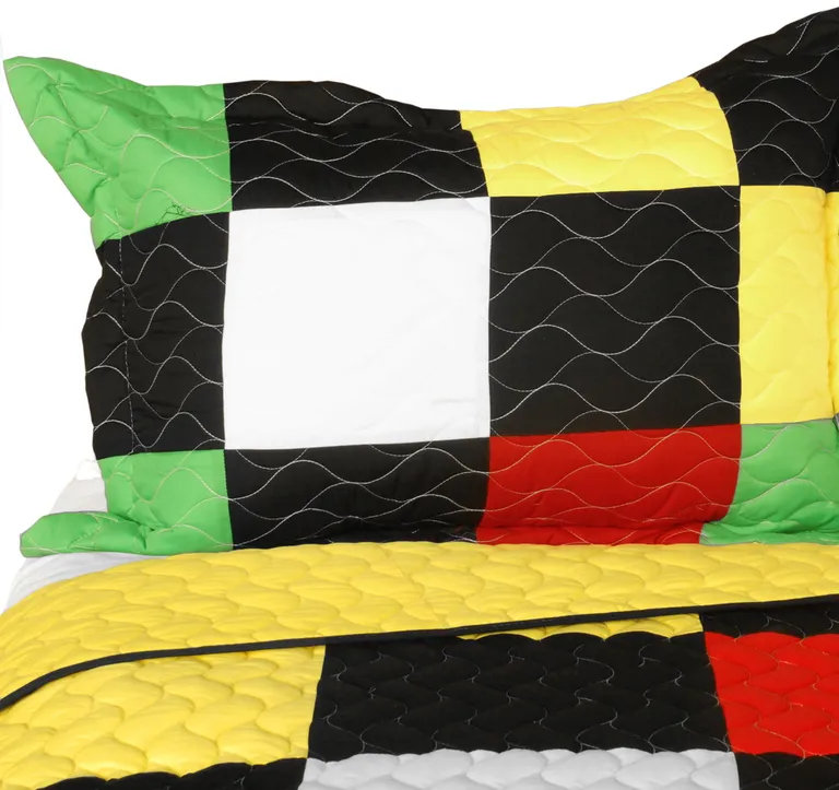 Forever - 3PC Vermicelli - Quilted Patchwork Quilt Set (Full/Queen Size) Photo 2