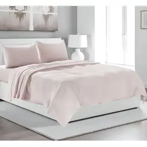 Photo of Four Piece Champagne Pink Linen Sheet Set